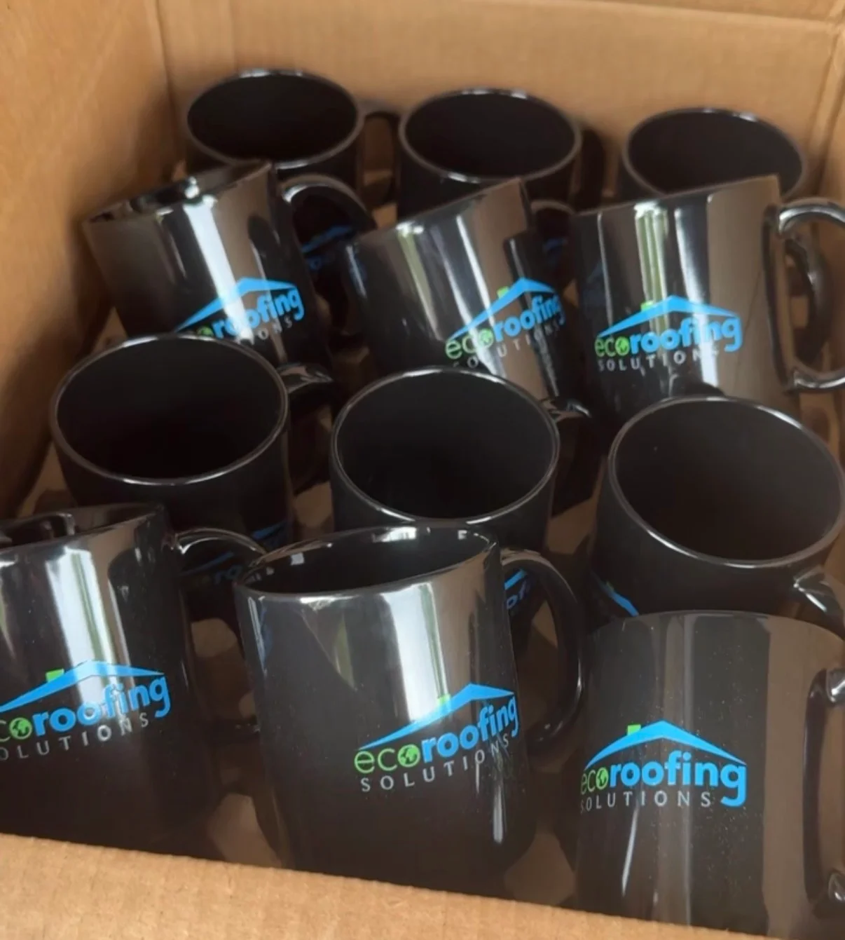 Custom Branded Coffee Mugs: Premium Corporate Swag for Eco Roofing Solutions