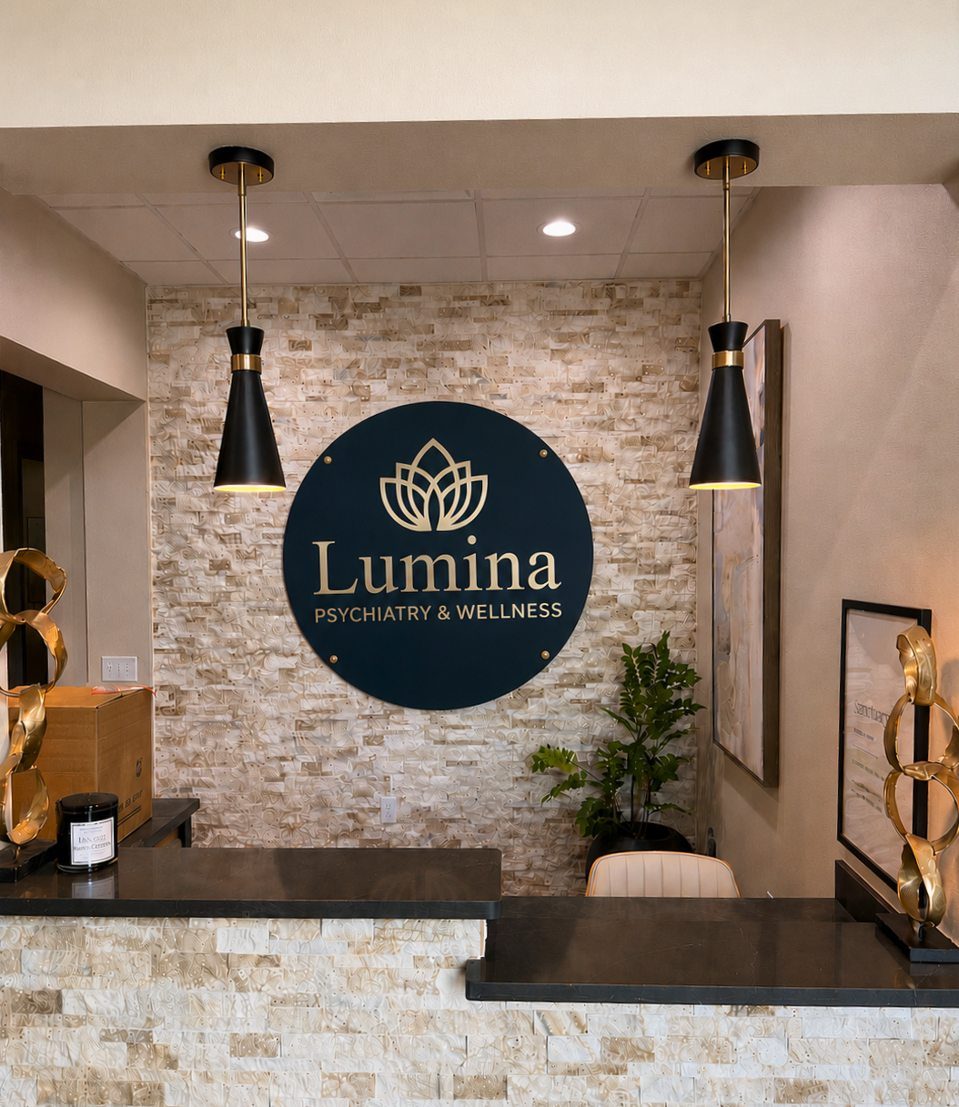 Elegant Lobby Sign Installed for Lumina Psychiatry & Wellness