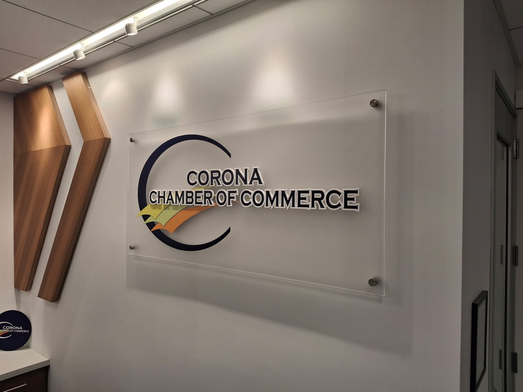 Custom Reception Sign for the Corona Chamber of Commerce