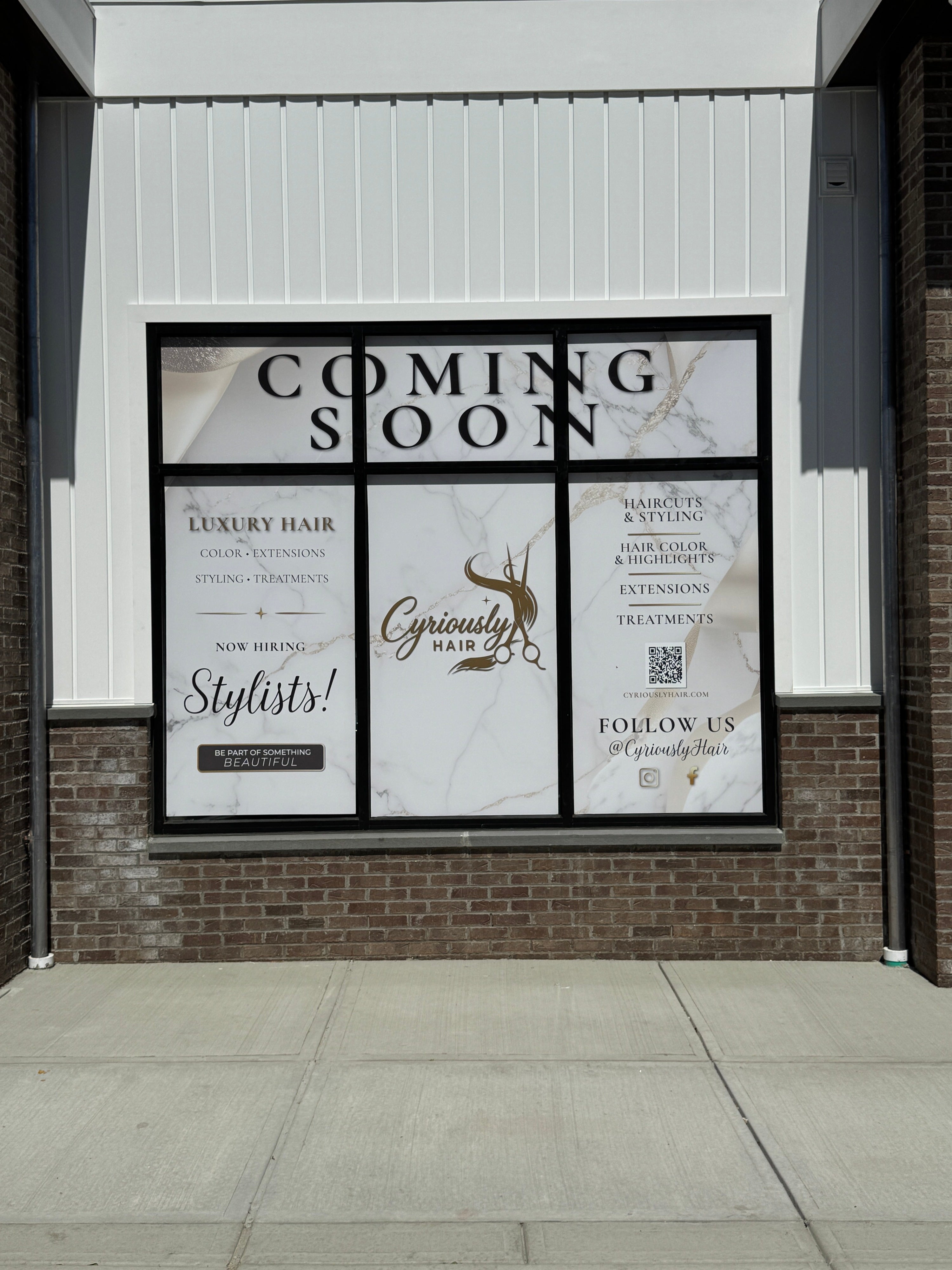 Custom Storefront Window Graphics for Cyriously Hair | Bristol, CT