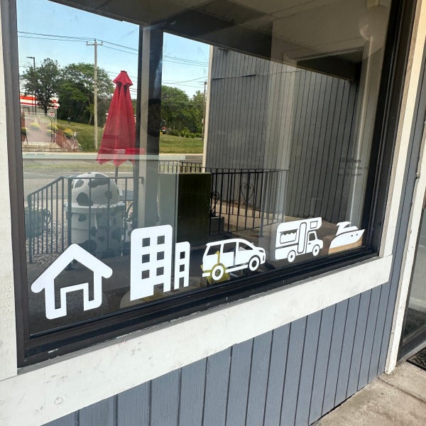 Custom Shaped Window Graphics for J.S. Ott Agency | Cromwell, CT