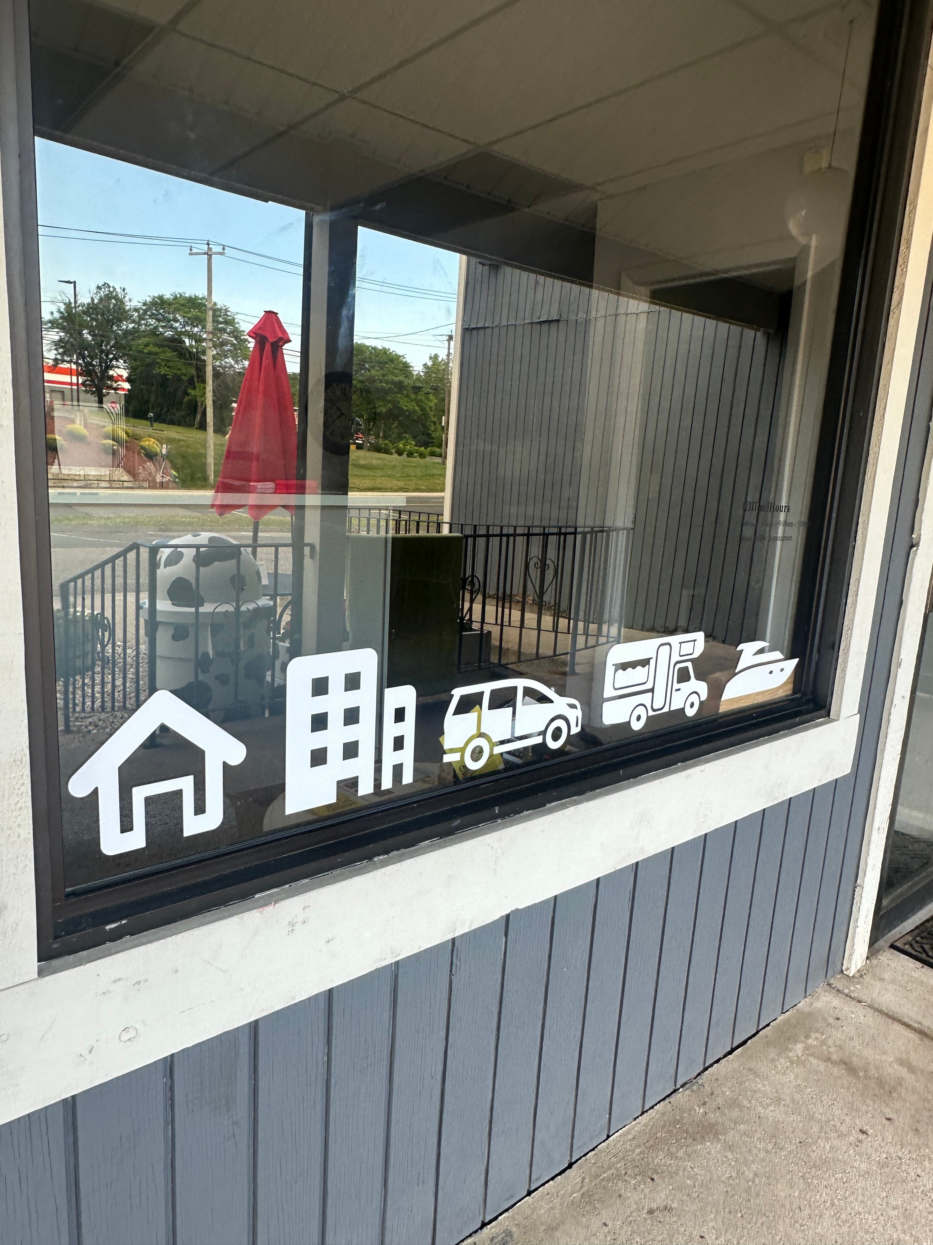 Custom Shaped Window Graphics for J.S. Ott Agency | Cromwell, CT