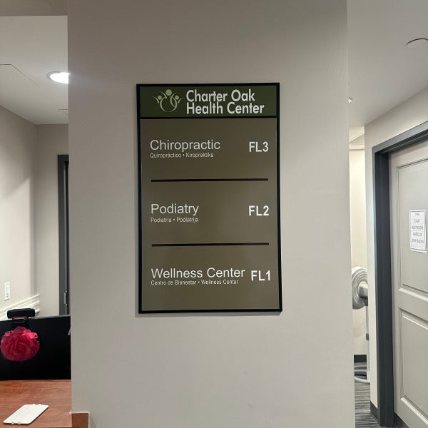Interior Directory Sign Update for Charter Oak Health Center | Hartford, CT