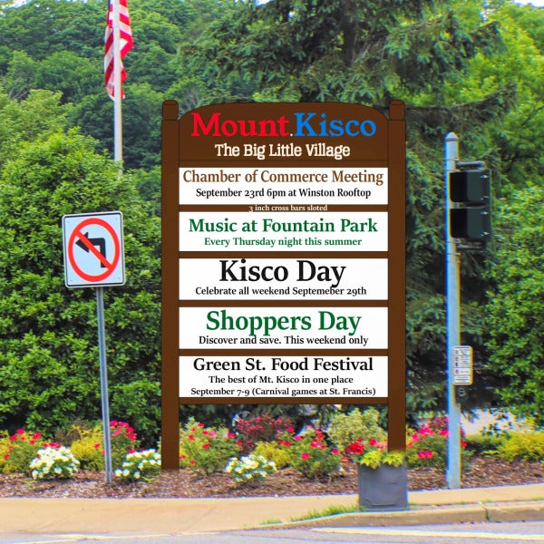 Need a Community Sign or Triangle Sign in Mount Kisco or New Castle? We've Got the Specs Ready to Go.