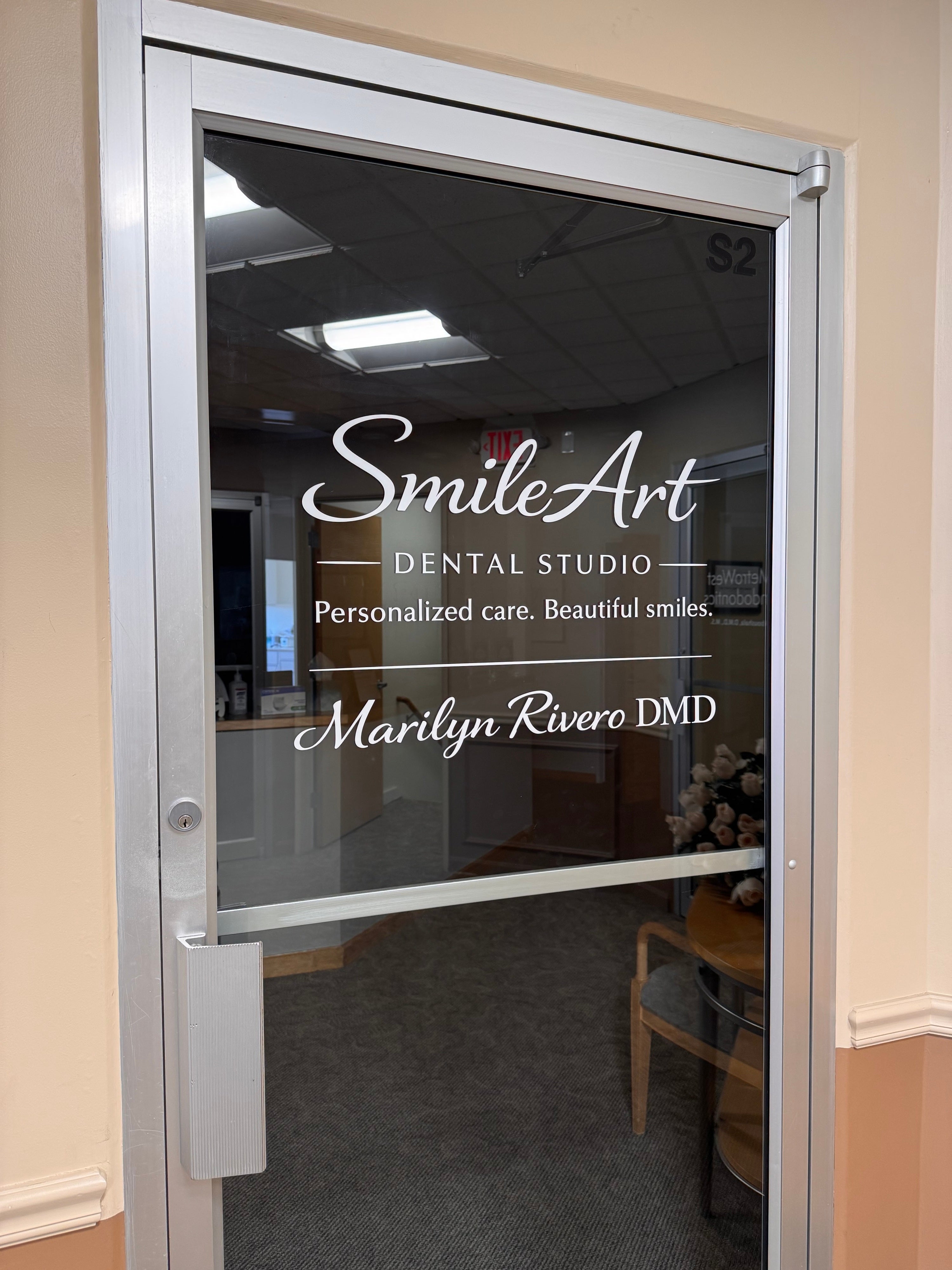 Vinyl Window Door Graphics - Smile Art Dental Studio (Framingham, MA)
