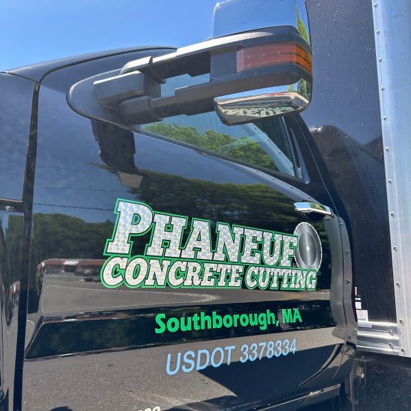 Southborough - Phaneuf Concrete Cutting vehicle lettering fleet graphics door look up