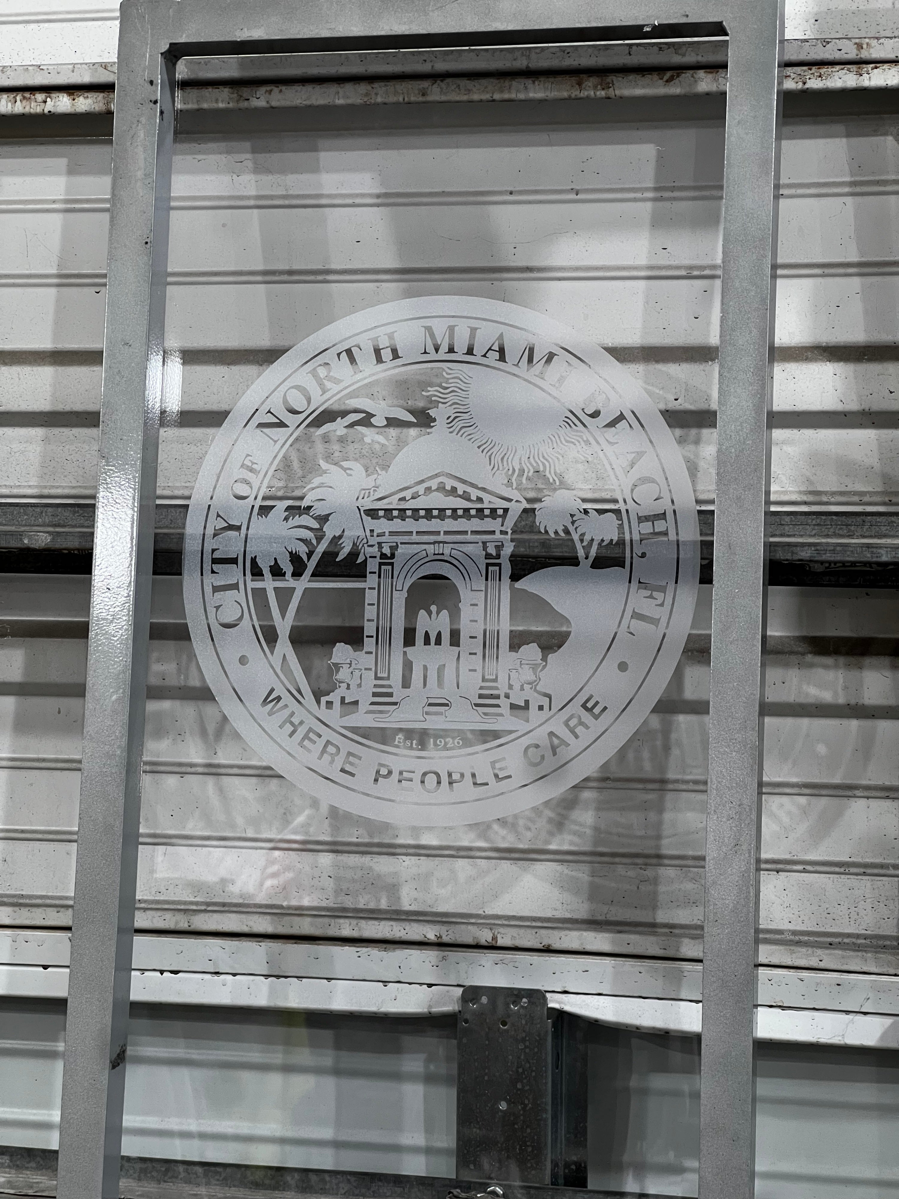Custom Bus Stop Acrylic & Frosted Vinyl Signage for the City of North Miami Beach