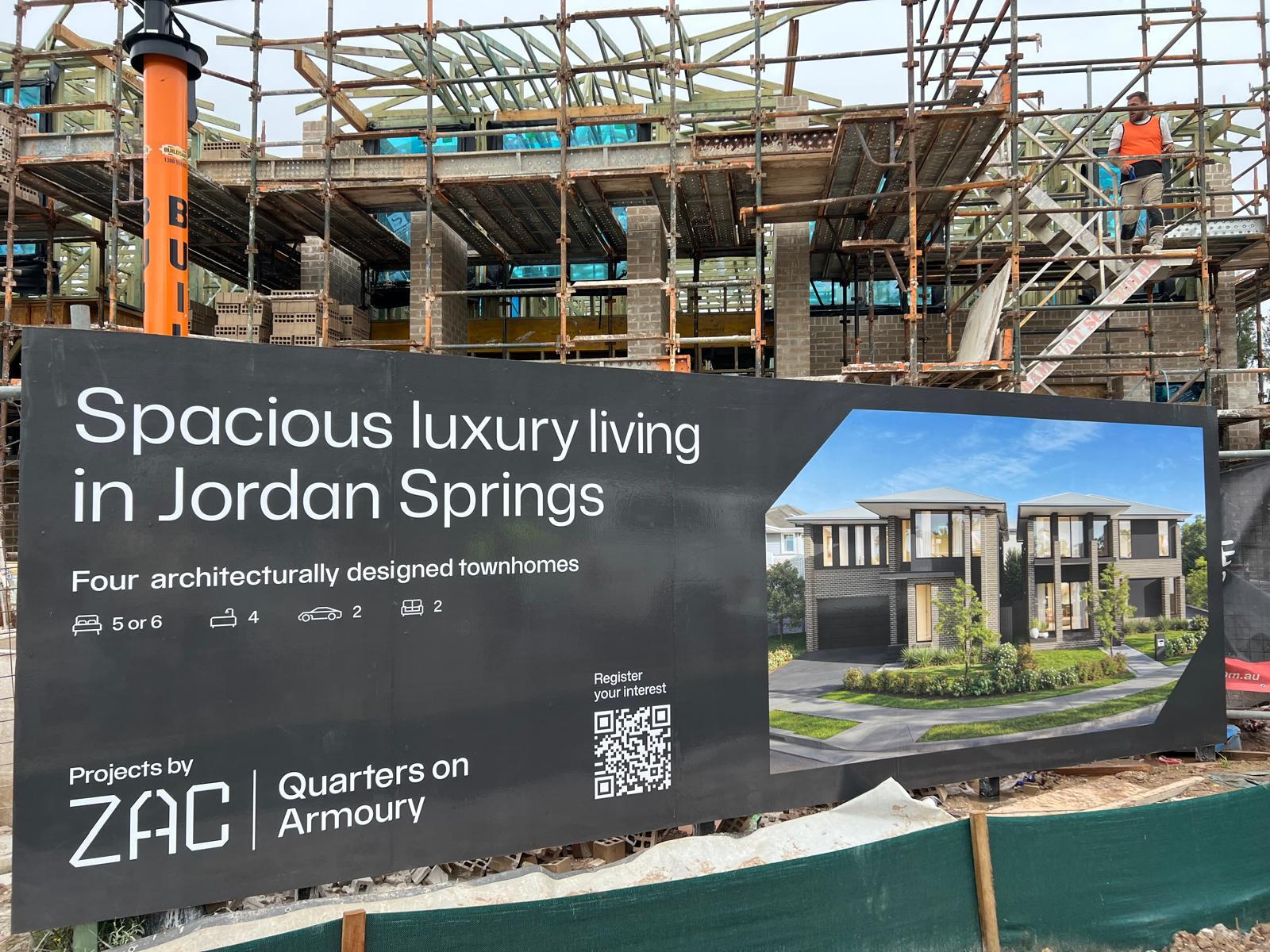 Hoarding Signage for Zac Homes at Jordan Springs