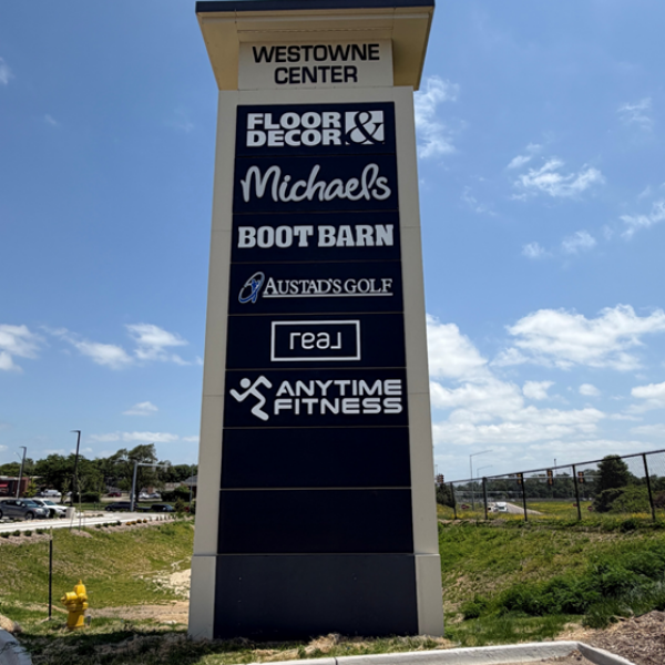 Westowne Center Pylon Sign Refresh Improves Visibility and Wayfinding