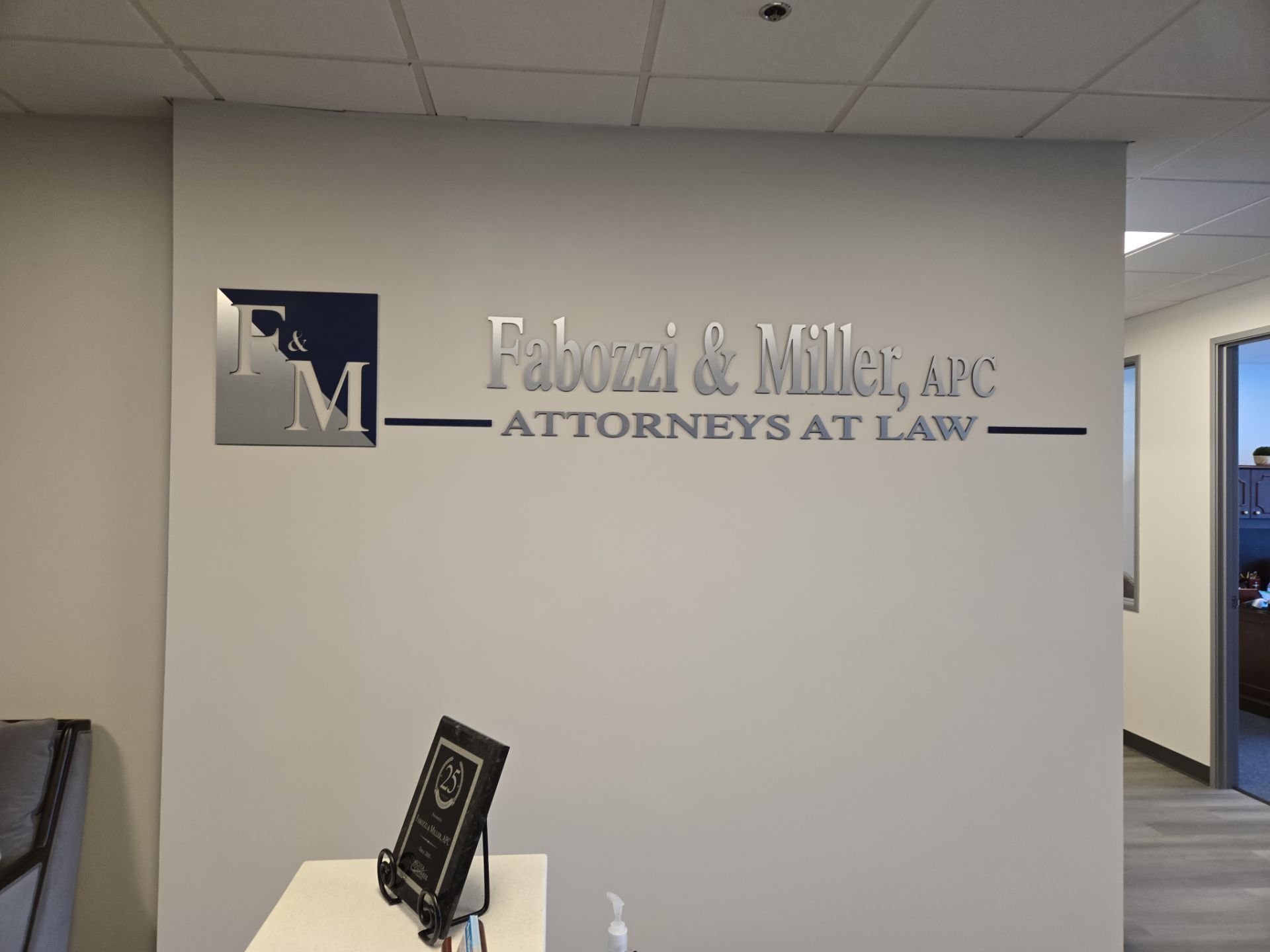 Refreshed Lobby Sign for Fabozzi & Miller's New Office | Signarama Temecula