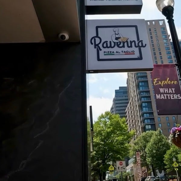 Custom SEG Fabric Graphics for Ravenna Pizza in Arlington, VA | Restaurant Signage & Wall Graphics