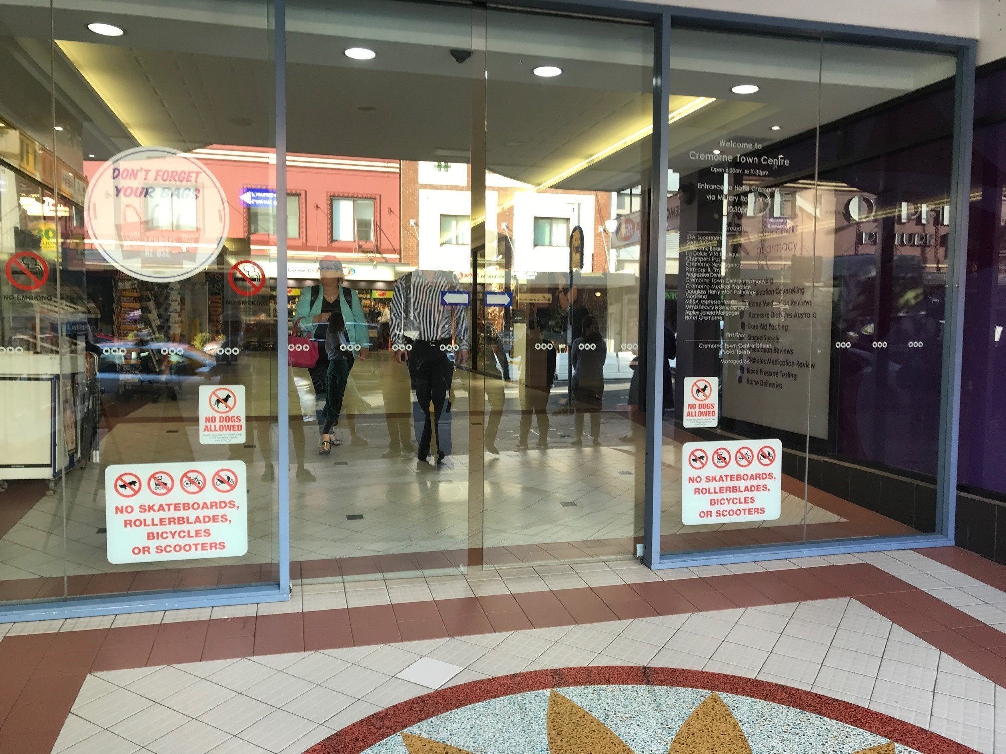 Signs for shopping centre