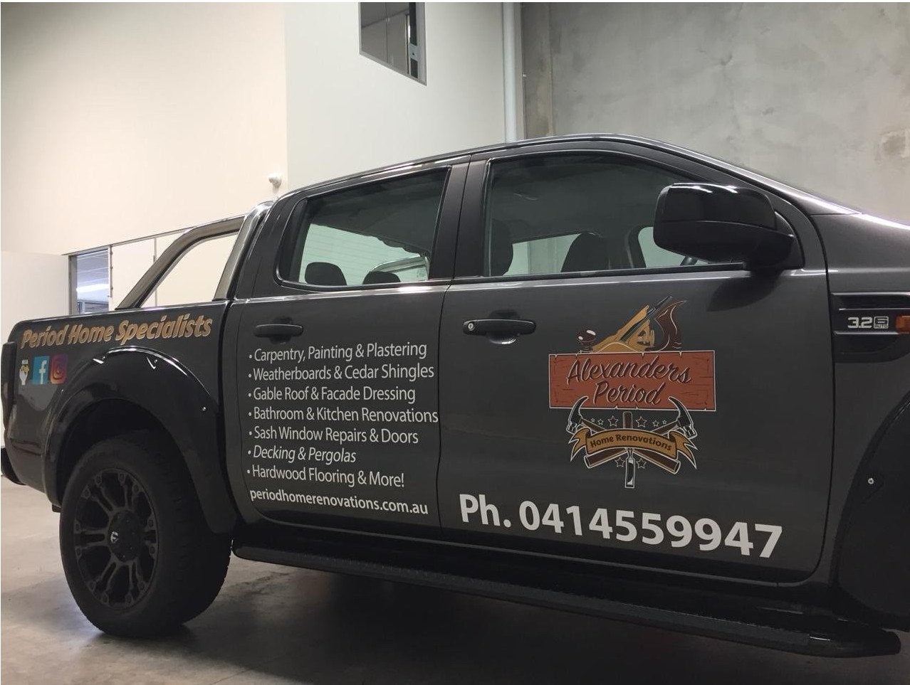 Vehicle Lettering - Alexanders Period Home Renovations