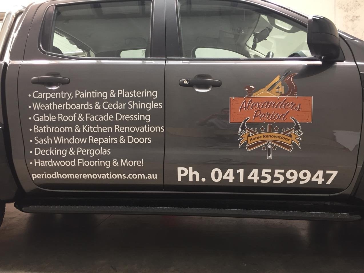 Vehicle Lettering - Alexanders Period Home Renovations