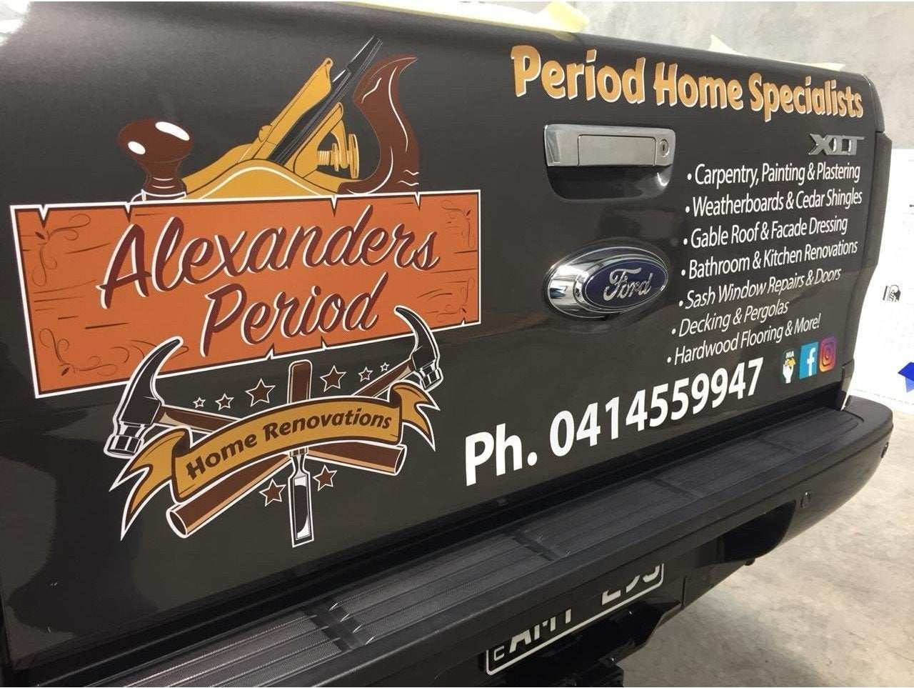 Vehicle Lettering - Alexanders Period Home Renovations