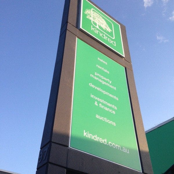 Kindred pylon sign