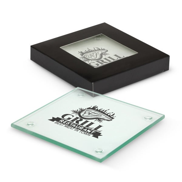 Custom Venice Glass Coaster - Set of 2 - Square