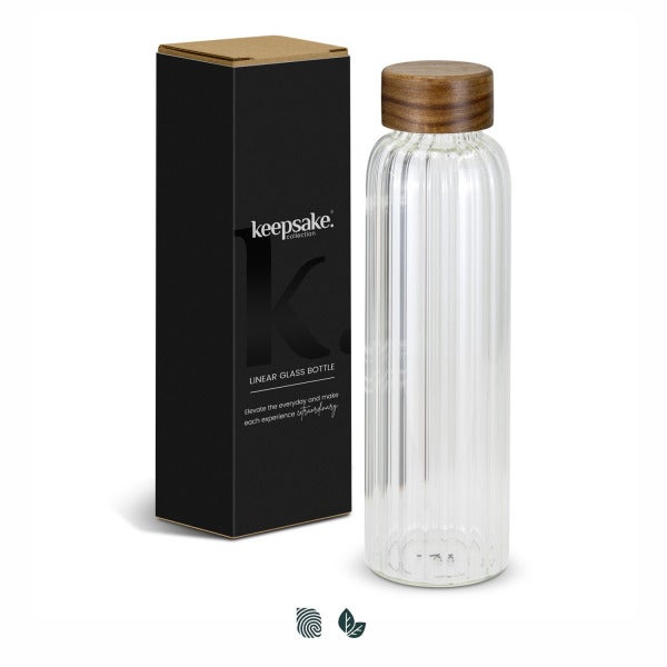 Custom Keepsake Linear Glass Drink Bottle
