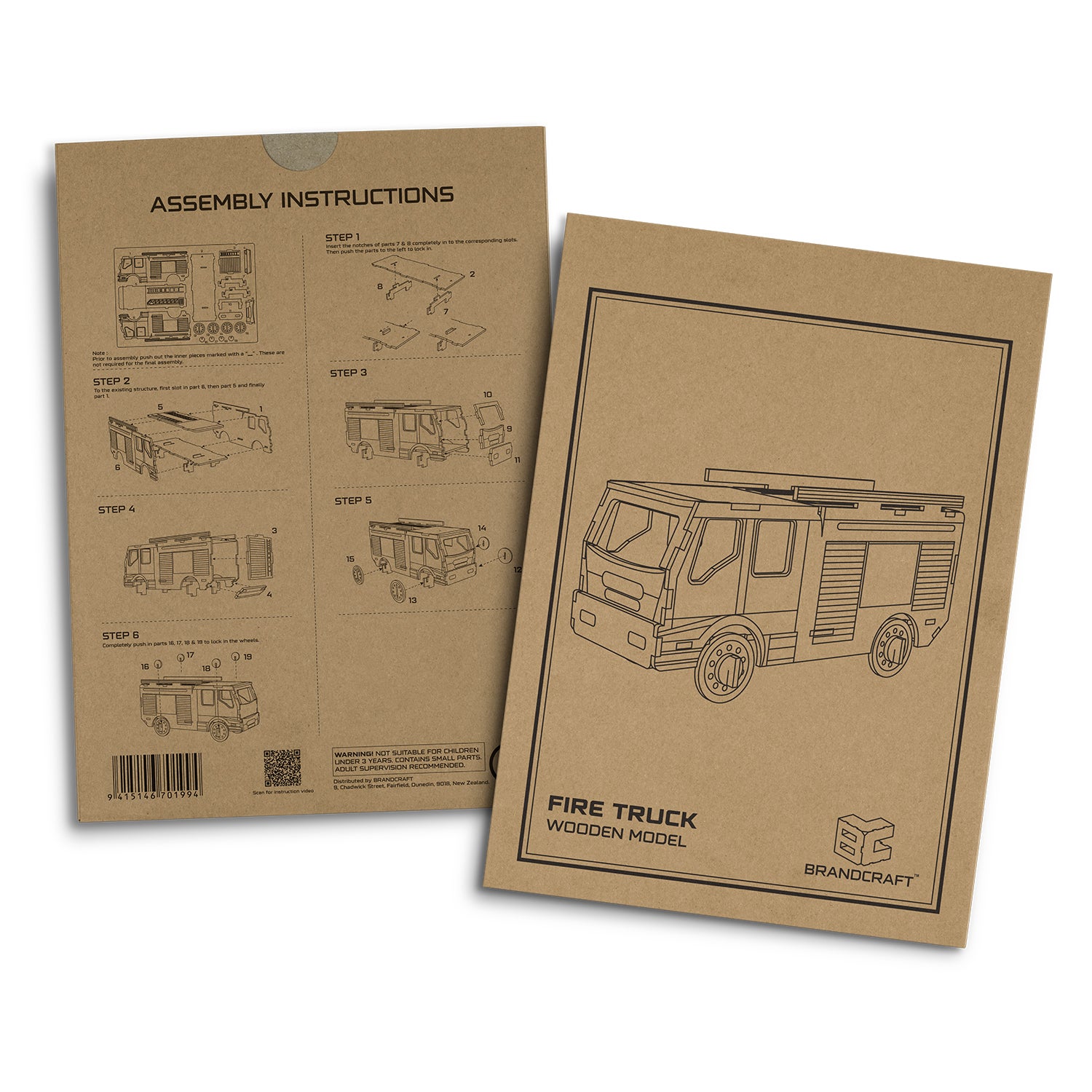 BRANDCRAFT Fire Truck Wooden Model
