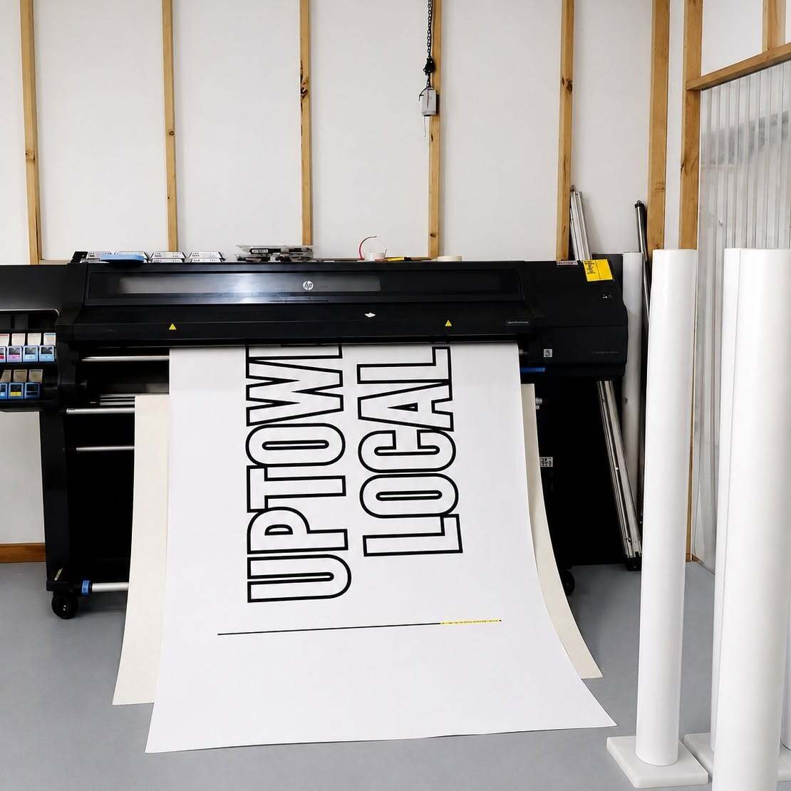 **From this to this — Uptown Local’s new window decal. Simple, effective, stylish.**