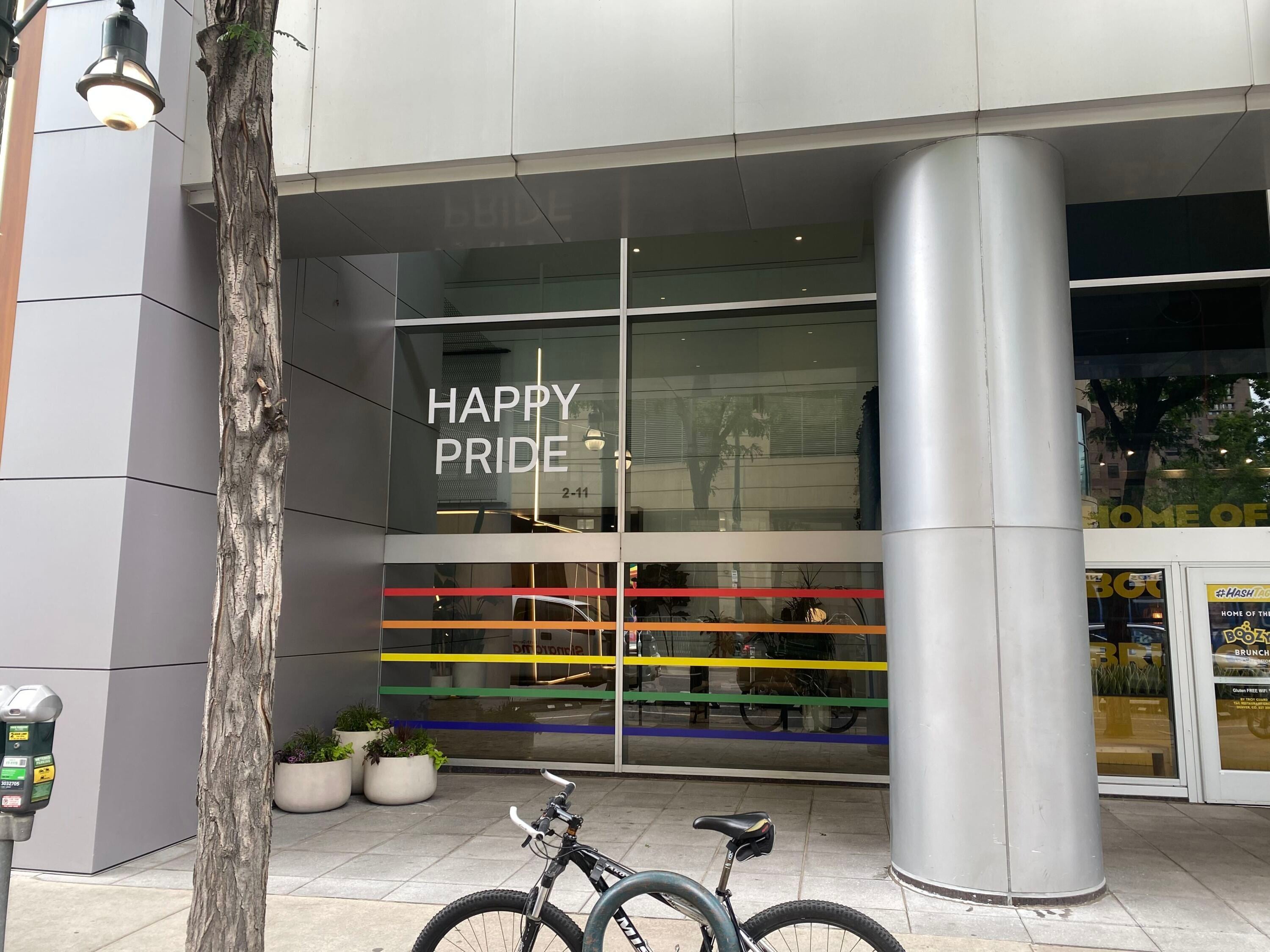Window Decal and Stripes for Pride Party