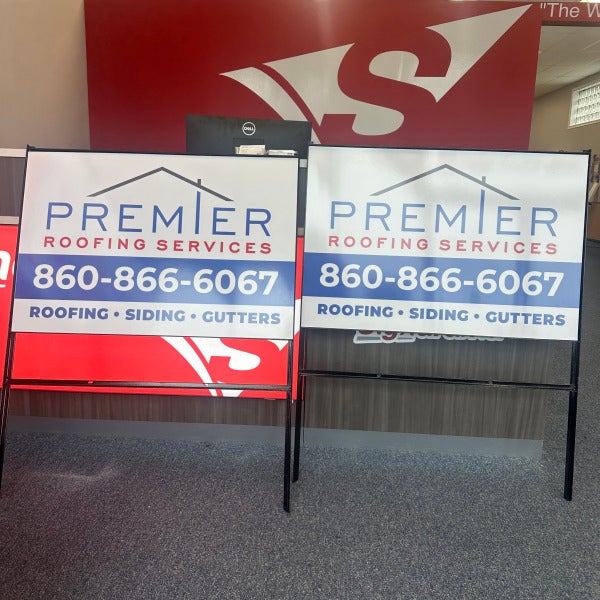 Custom ACM Yard Signs for Premier Roofing Services | Heavy-Duty Job Site Signs in Connecticut
