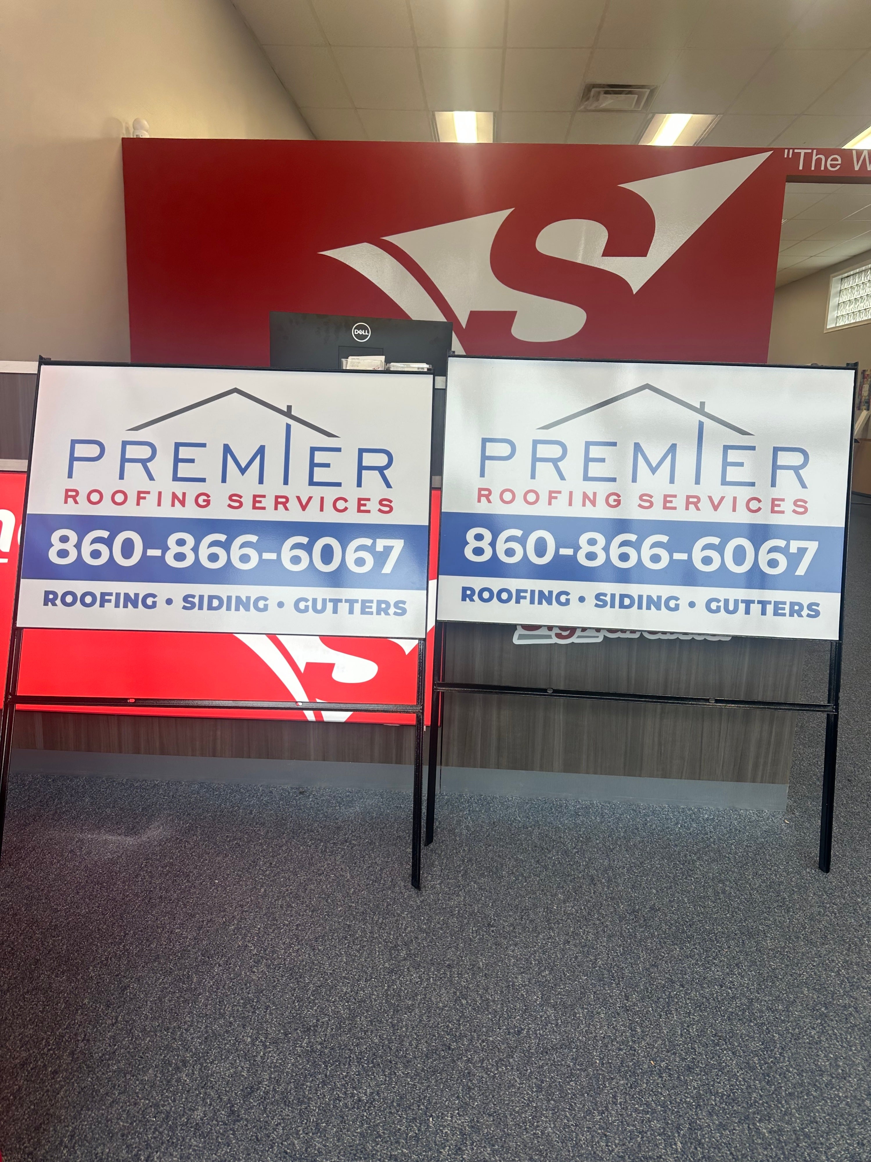 Custom ACM Yard Signs for Premier Roofing Services | Heavy-Duty Job Site Signs in Connecticut