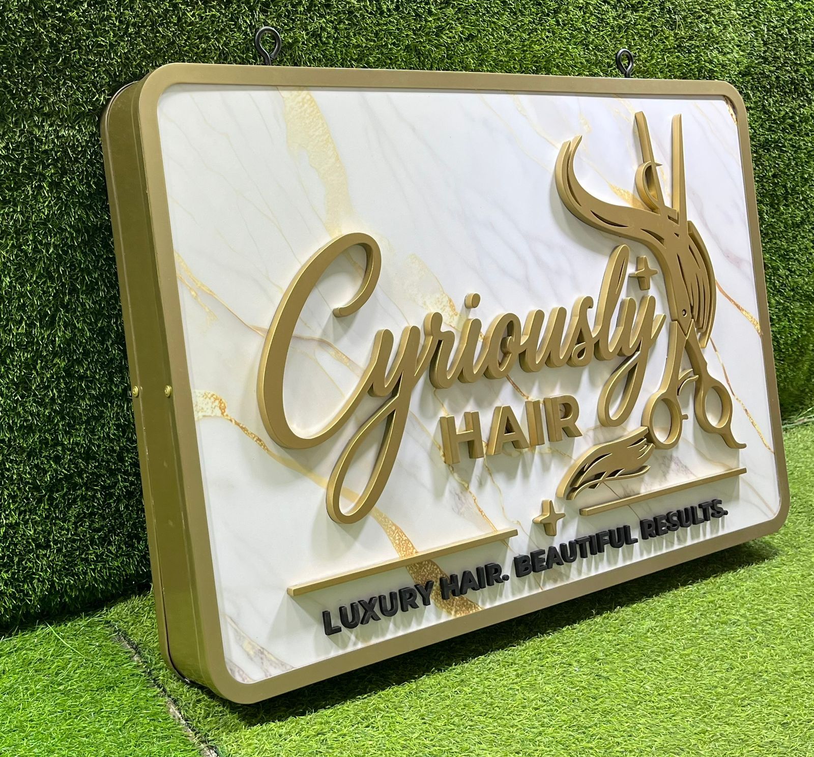 Premium Custom Blade Sign for Cyriously Hair Salon | Bristol, CT