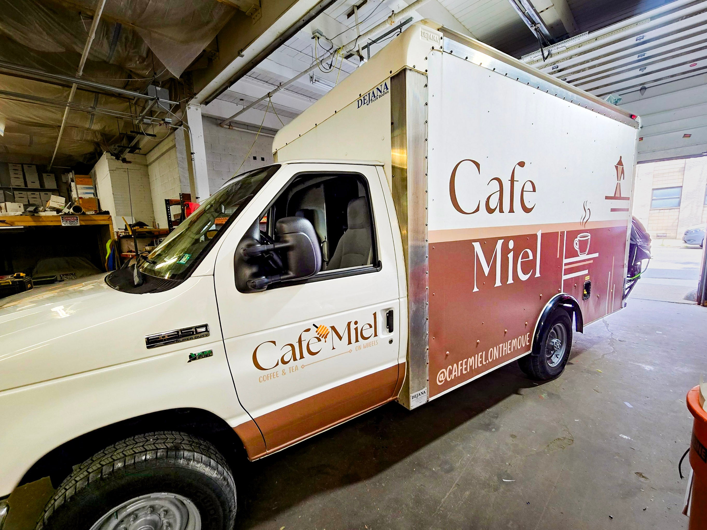 Café Miel Mobile Coffee Truck Wrap Delivers Fresh Branding on Every Mile