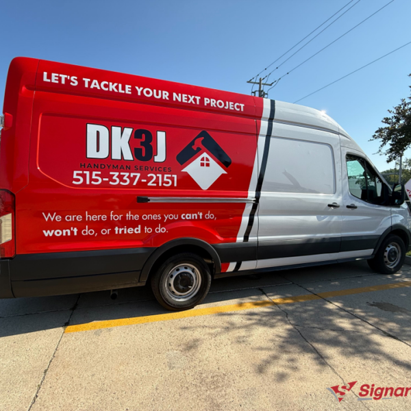 Custom Partial Van Wrap for DK3J Handyman Services