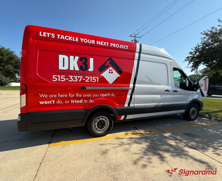 Custom Partial Van Wrap for DK3J Handyman Services