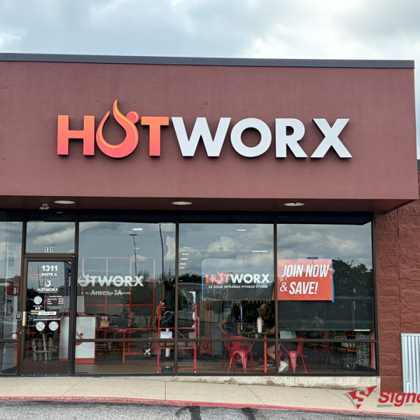 Custom Illuminated Channel Letter Sign for HOTWORX Ames