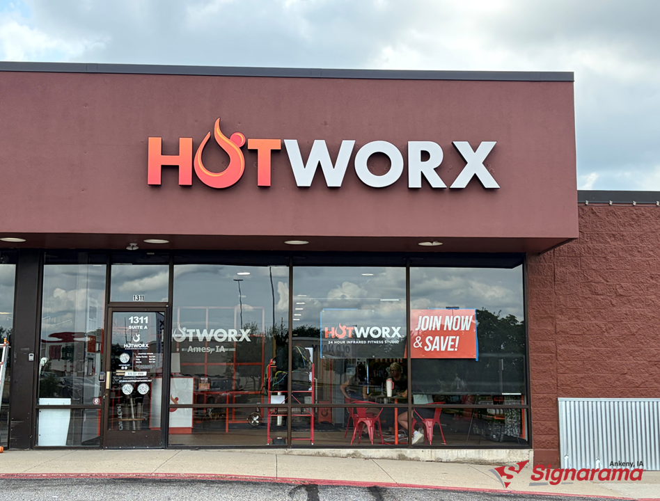 Custom Illuminated Channel Letter Sign for HOTWORX Ames