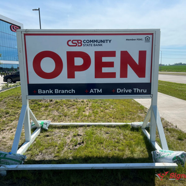 Community State Bank's New Headquarters in Ankeny Opens with a Custom Sled Sign