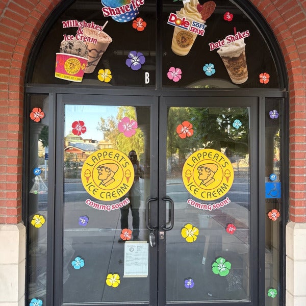 Storefront Window Graphics for Lappert's Ice Cream Coming Soon Reveal | Signarama Temecula
