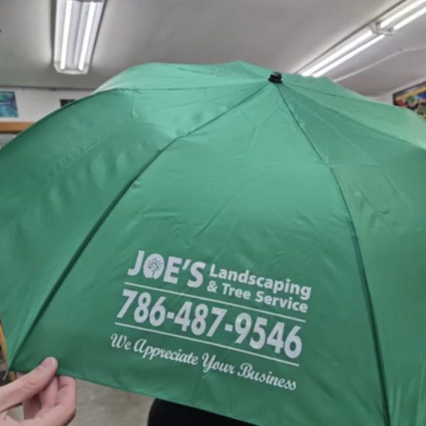 joe's landscaping umbrella decal