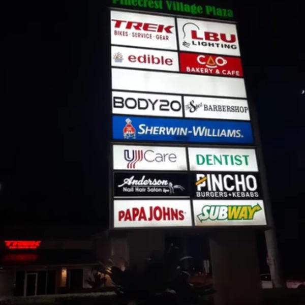 pinecrest village plaza sign