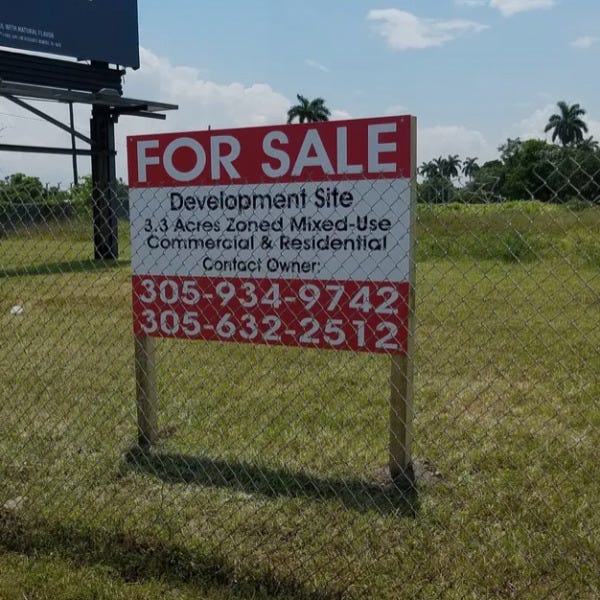 devopmental site for sale yard sign