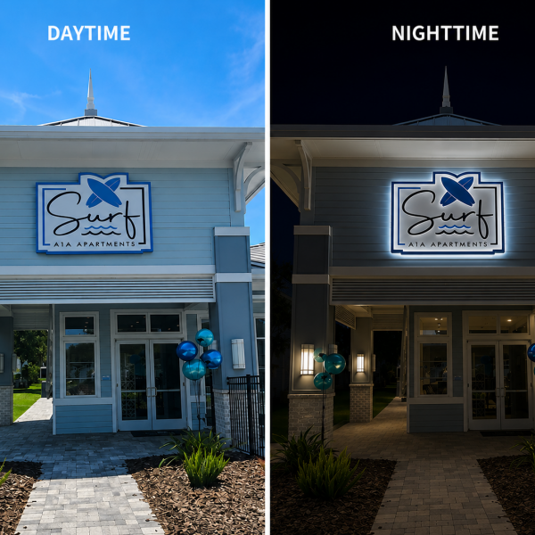 Custom Illuminated Clubhouse Signs for a Modern Apartment Community