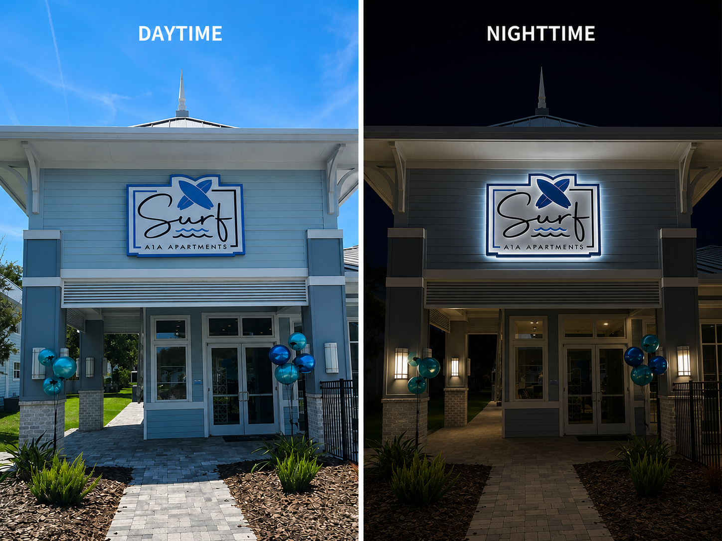 Custom Illuminated Clubhouse Signs for a Modern Apartment Community
