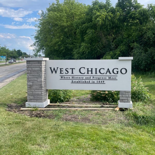 West Chicago Monument Sign.