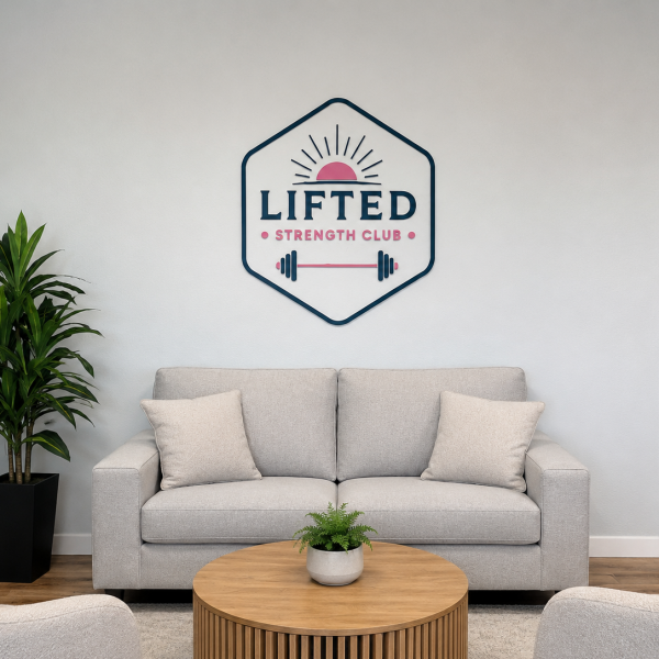 Custom Lobby Sign for Lifted Strength Club