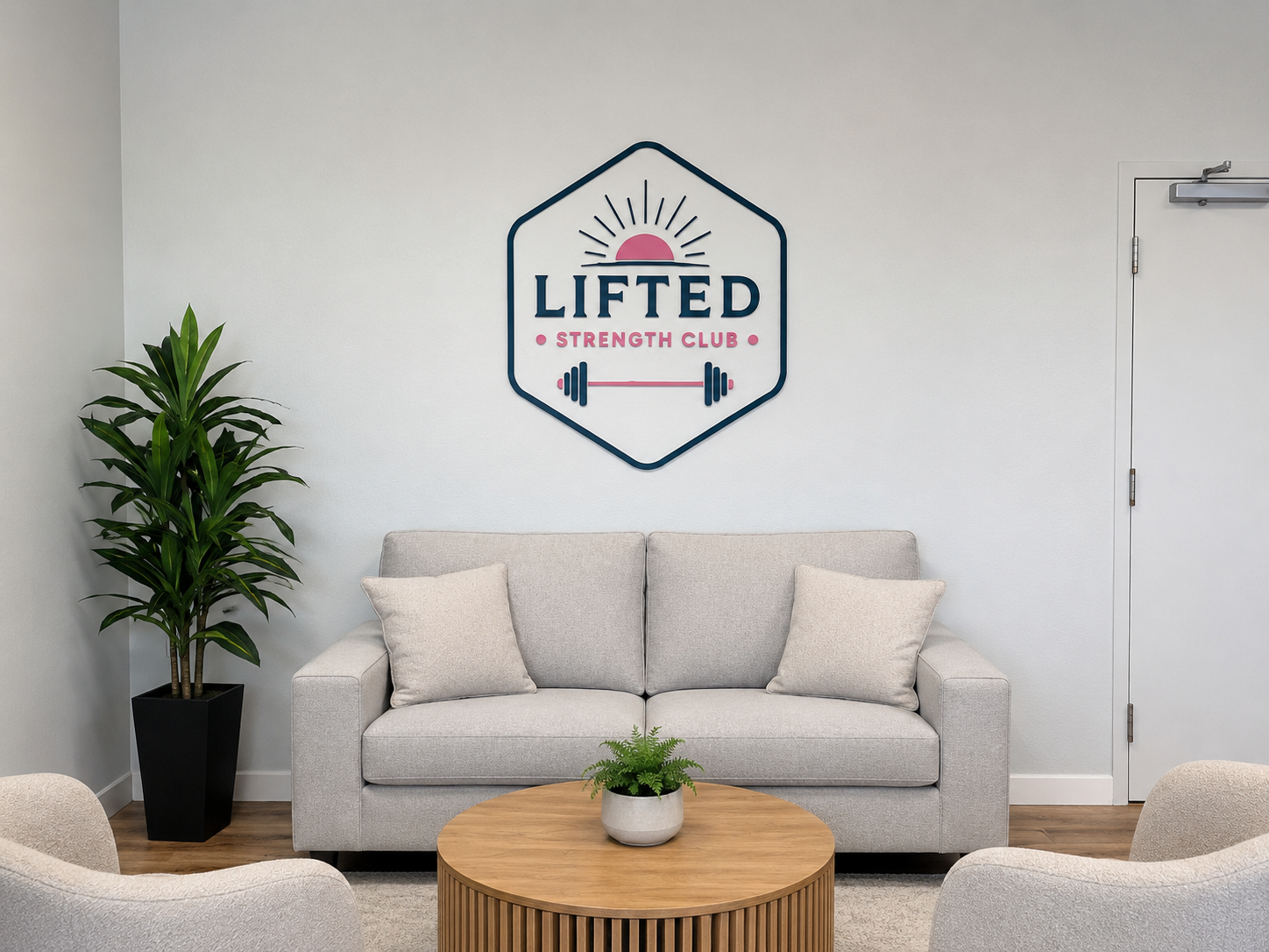 Custom Lobby Sign for Lifted Strength Club