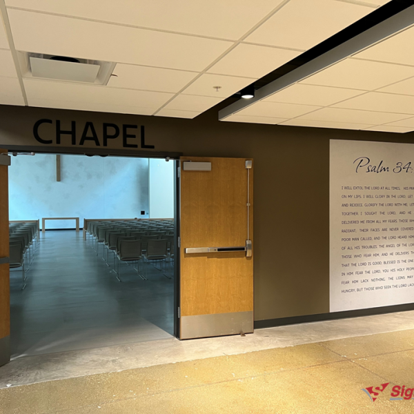 Prairie Ridge Church Chapel Acrylic Lettering & Psalm Wall Graphic