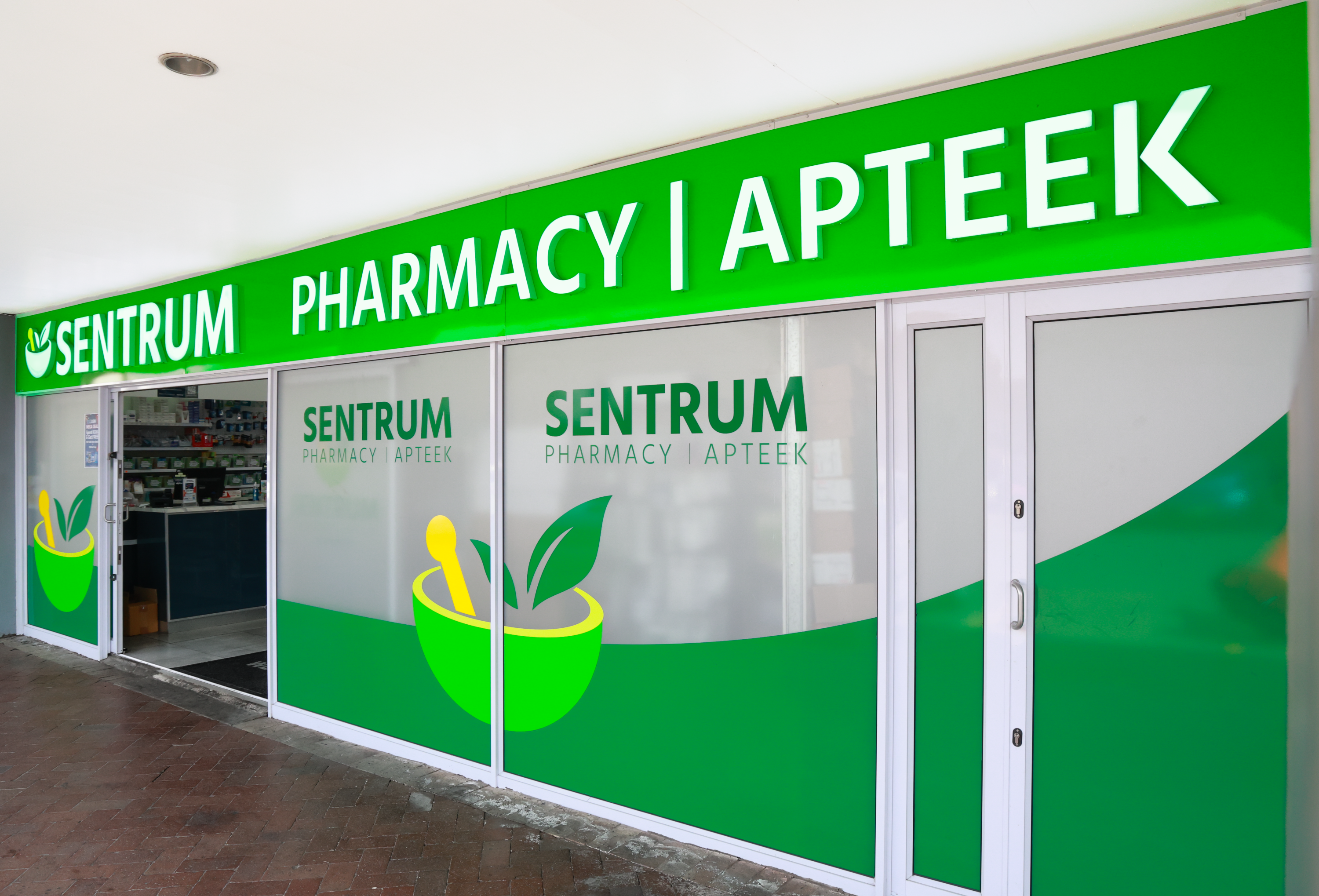 3D Fabricated Sign With ACM Backboard With Window Sandblast Vinyl With Cut Out Vinyl Decals