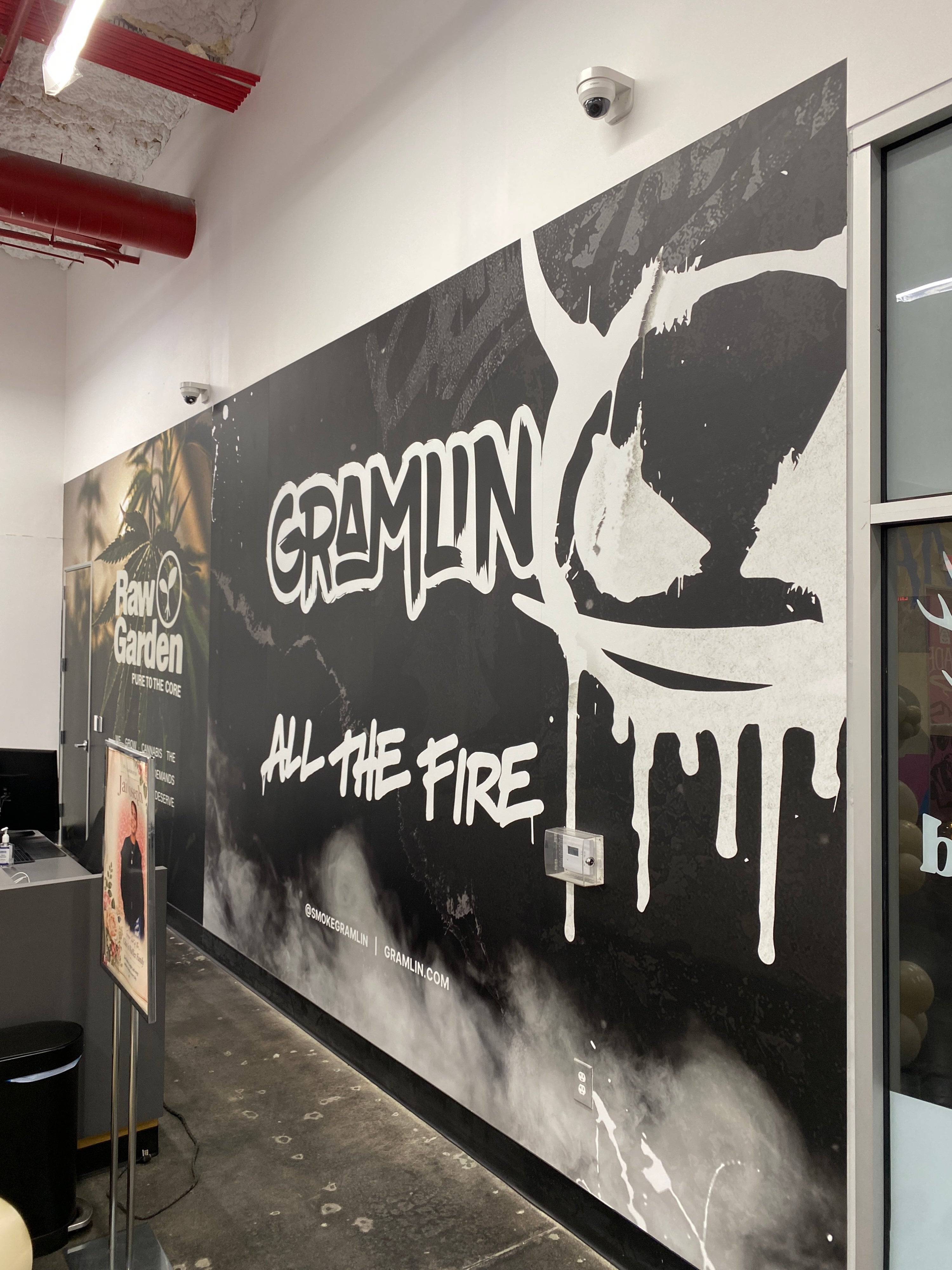 Custom Wall Wrap for Gramlin Installed at Chkn N Wafflez in Corona, CA