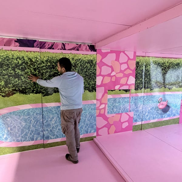 Background for life size Barbie House