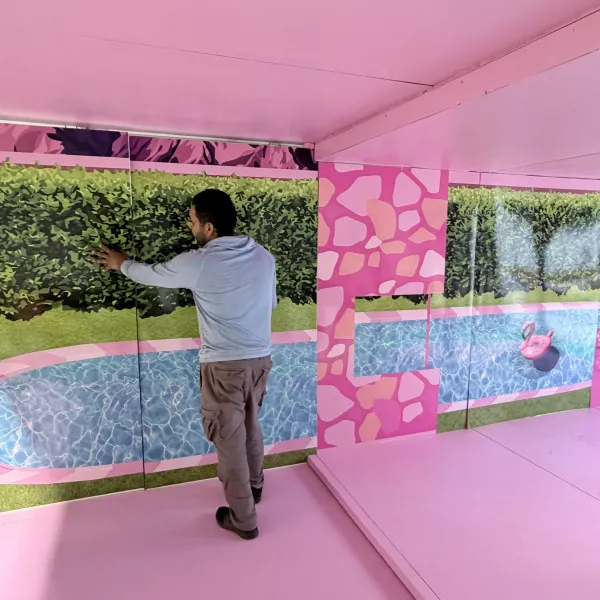 Background for life size Barbie House