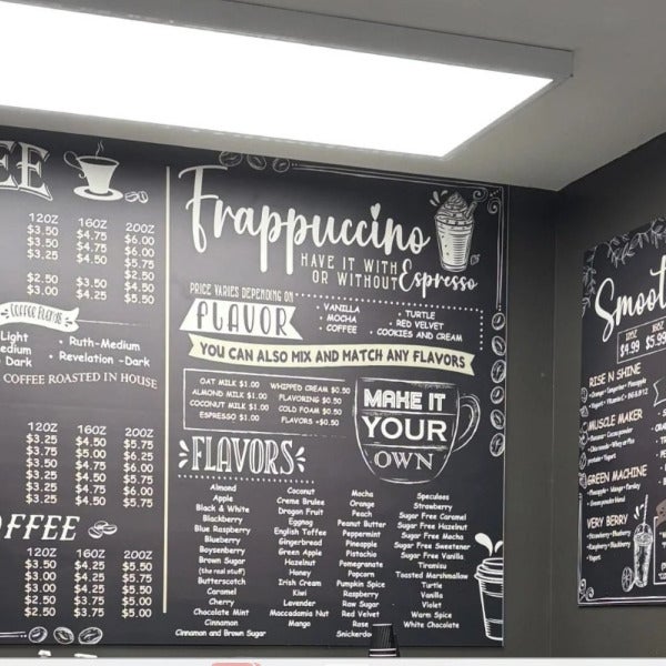digital print instore vinyl wall menu