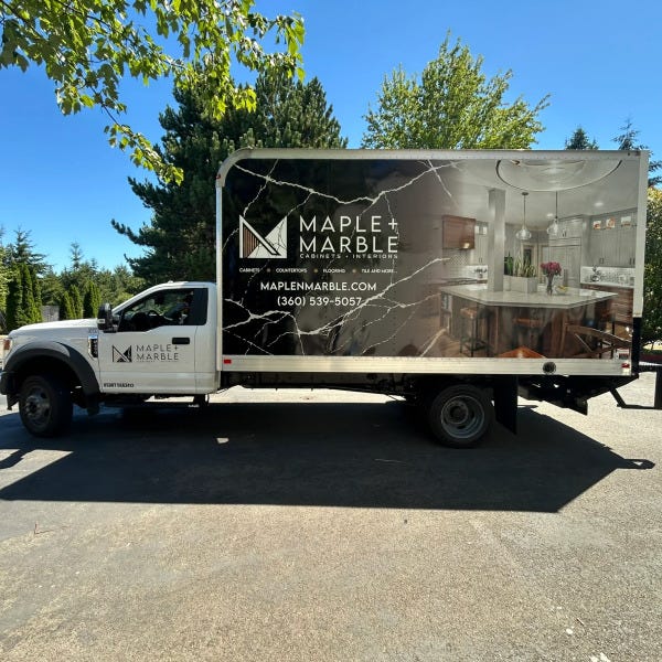 Box Truck Graphics - Maple + Marble